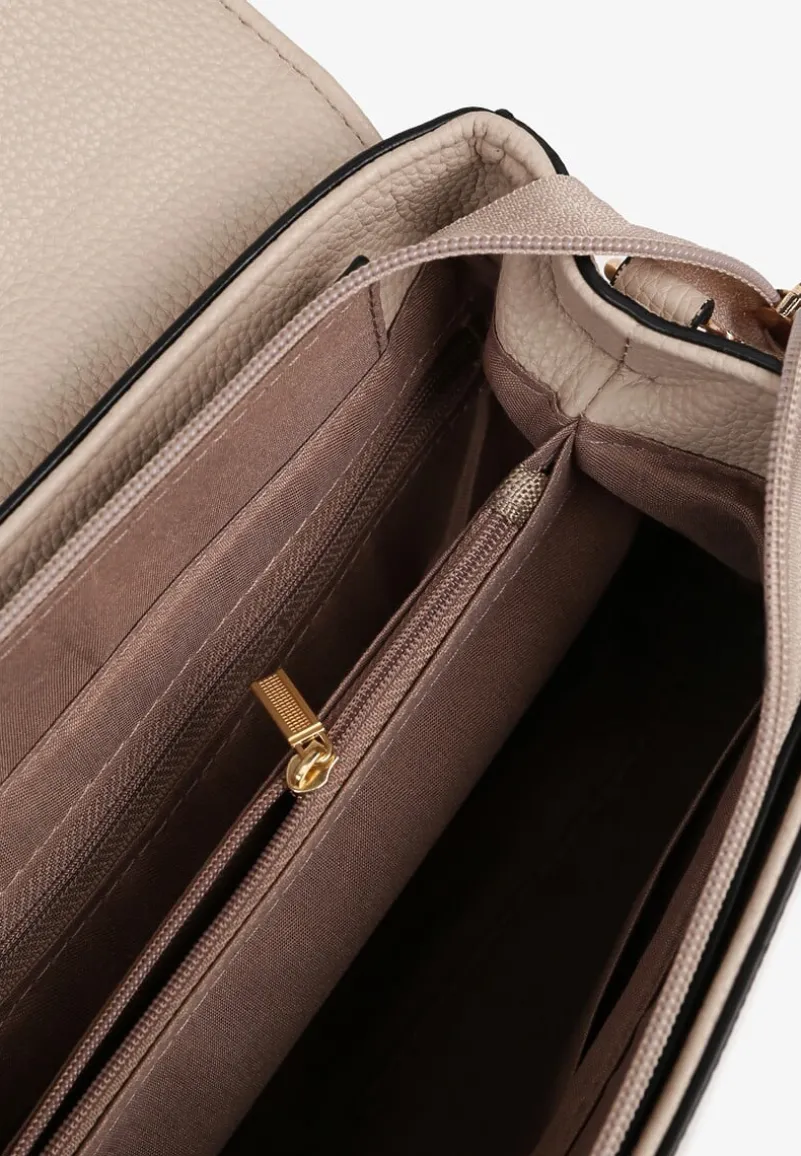 Beżowa Torebka Ozdobiona Pikowaniem z Rączką Lanerith