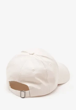 Beżowa Bawełniana Czapka z Daszkiem z Haftowanym Napisem Reivessae