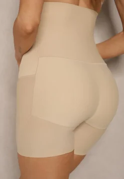 Beżowa Bielizna modelująca Majtki High Waist z Efektem Push Up Lunavera