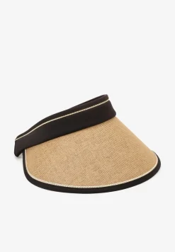 Beżowa Czapka Daszek z Plecionego Materiału Wykończony Gumką z Regulacją Aevac