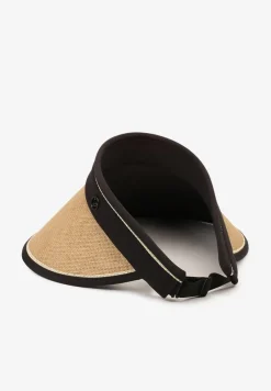 Beżowa Czapka Daszek z Plecionego Materiału Wykończony Gumką z Regulacją Aevac