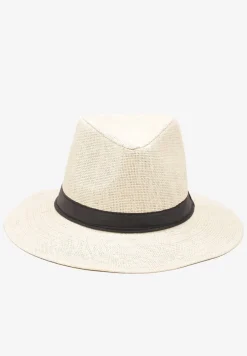 Beżowa Czapka Kapelusz z Ozdobną Tasiemką Tinellaa