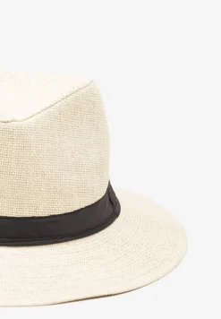 Beżowa Czapka Kapelusz z Ozdobną Tasiemką Tinellaa