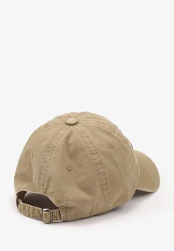 Beżowa Czapka z Daszkiem z Bawełny z Napisem Voviera