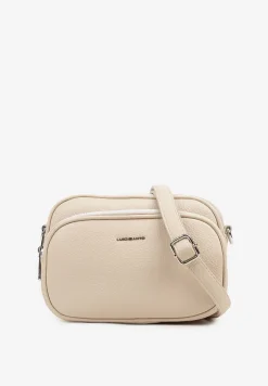 Beżowa Dwukomorowa Torebka Typu Listonoszka Ellirin