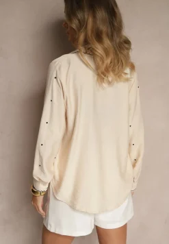 Beżowa Koszula z Wiskozy w Serca Koliselle