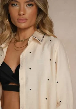 Beżowa Koszula z Wiskozy w Serca Koliselle