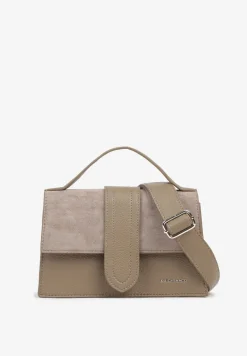 Beżowa Mała Torebka Listonoszka z Klapą Savirielle
