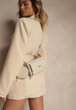 Beżowa Mała Torebka z Dwiema Komorami i Dodatkowymi Odpinanymi Paskami Sialitha