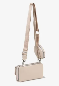Beżowa Mała Torebka z Dwiema Komorami i Dodatkowymi Odpinanymi Paskami Sialitha