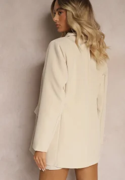 Beżowa Marynarka Dwurzędowa Tanou