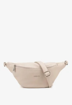 Beżowa Nerka ze Srebrnymi Detalami na Regulowanym Pasku Turessa