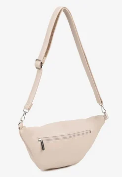 Beżowa Nerka ze Srebrnymi Detalami na Regulowanym Pasku Turessa