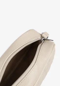 Beżowa Pikowana Torebka Listonoszka Ozdobiona Napisem Silanire