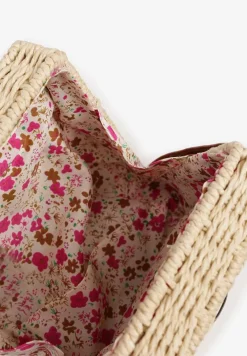 Beżowa Pleciona Torebka Listonoszka o Geometrycznym Kształcie Felowena