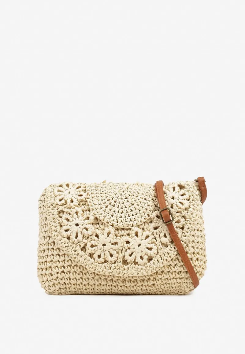 Beżowa Pleciona Torebka na Ramię Galuriela
