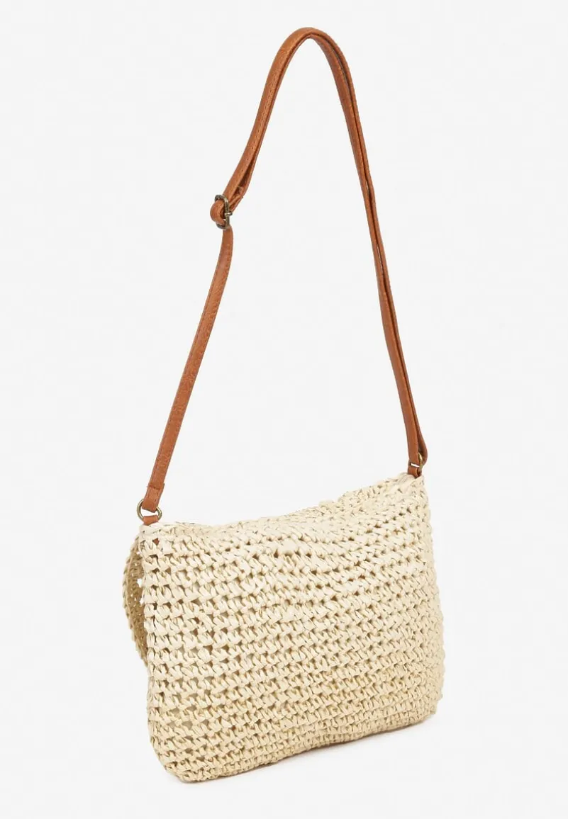 Beżowa Pleciona Torebka na Ramię Galuriela