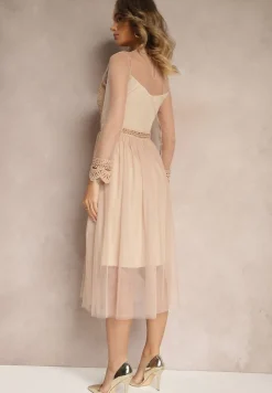 Beżowa Sukienka Agathusa