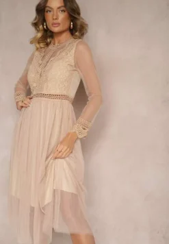 Beżowa Sukienka Agathusa