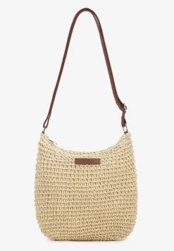Beżowa Torebka Boho z Plecionki z Regulowanym Paskiem Magnolla