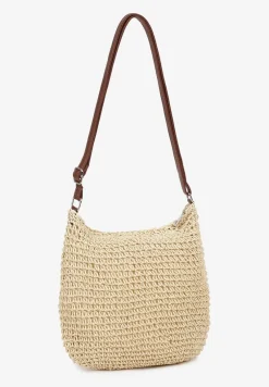 Beżowa Torebka Boho z Plecionki z Regulowanym Paskiem Magnolla