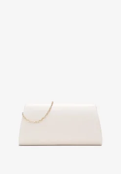 Beżowa Torebka Kopertówka z Magnetyczną Klapą i Odpinanym Łańcuszkiem Ahora