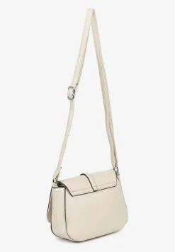 Beżowa Torebka Listonoszka Ozdobiona Klapą Dolissea