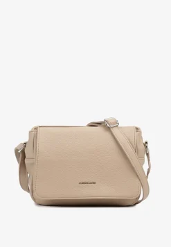 Beżowa Torebka Ozdobiona Metaliczną Aplikacją Sonarianis