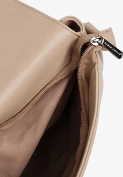 Beżowa Torebka Ozdobiona Metaliczną Aplikacją Sonarianis