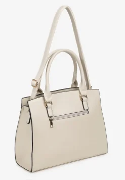 Beżowa Torebka Trapezowa z Aplikacją w Kształcie Owada Moonbelle