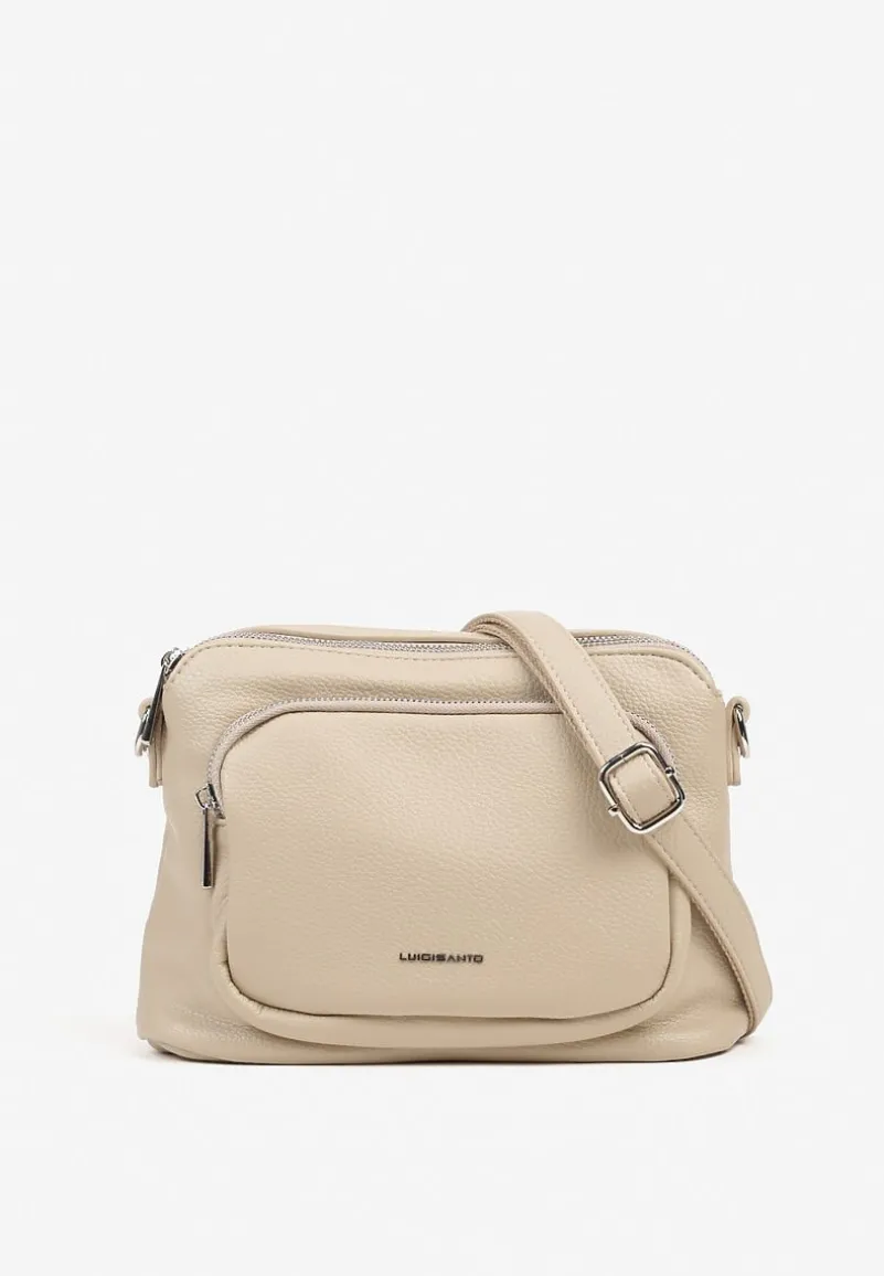 Beżowa Torebka Typu Listonoszka z Dwiema Komorami Savarelle