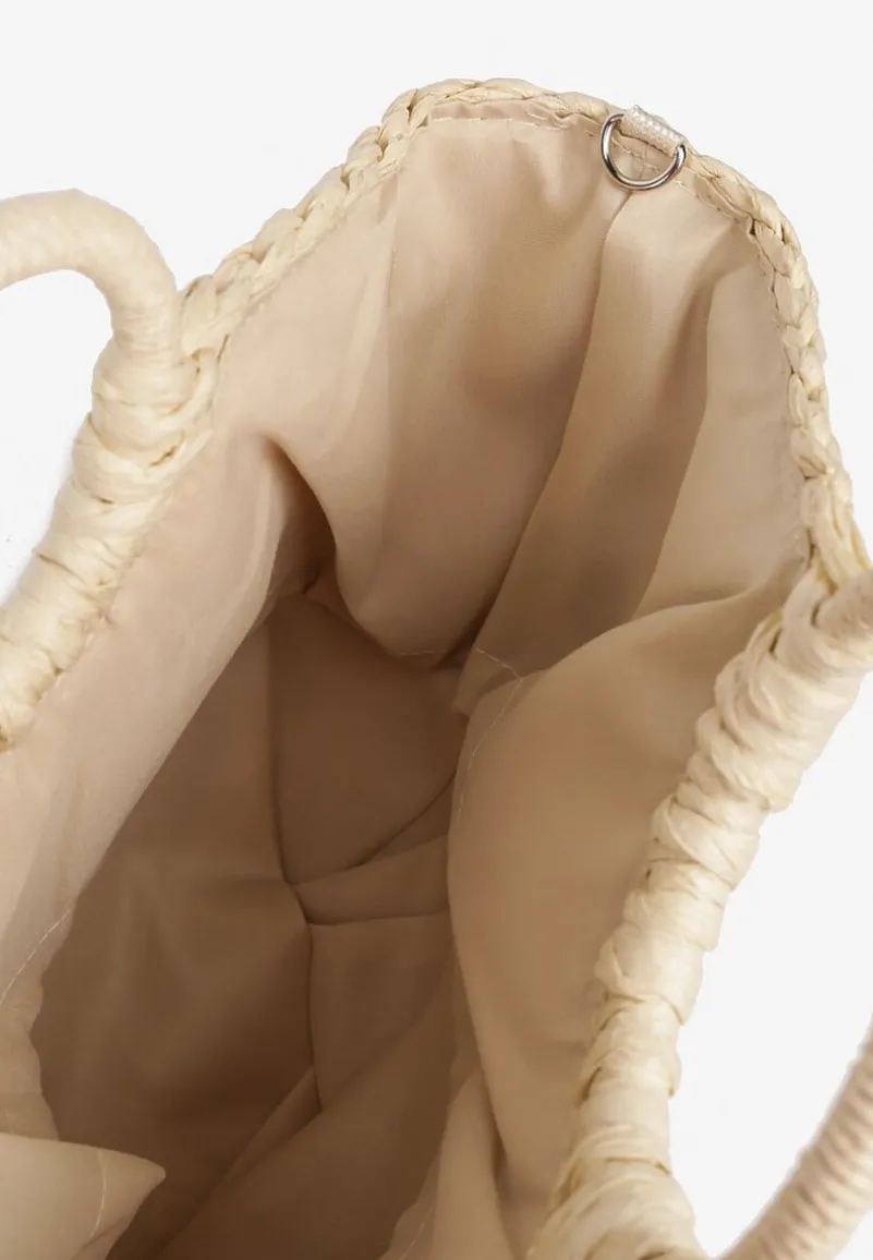 Beżowa Torebka z Dwoma Rączkami i Plecionką Revienna