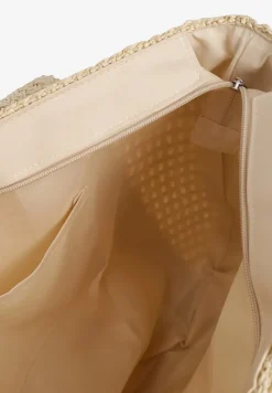Beżowa Torebka z Plecionki z Dwiema Rączkami Banestra