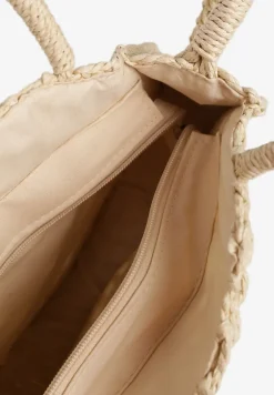 Beżowa Torebka z Plecionki o Okrągłym Kształcie Felumea