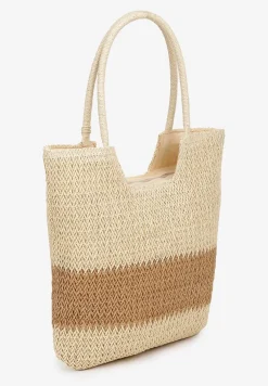 Beżowa Torebka z Plecionki na Rączkach z Chwostami Livonia