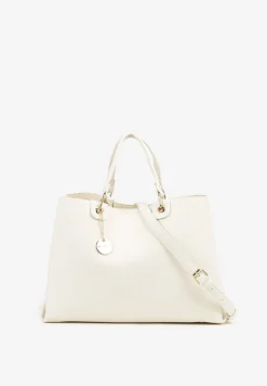 Beżowa Torebka z Regulowanym Paskiem i Metaliczną Ozdobą Isarina