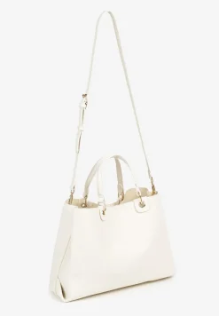 Beżowa Torebka z Regulowanym Paskiem i Metaliczną Ozdobą Isarina