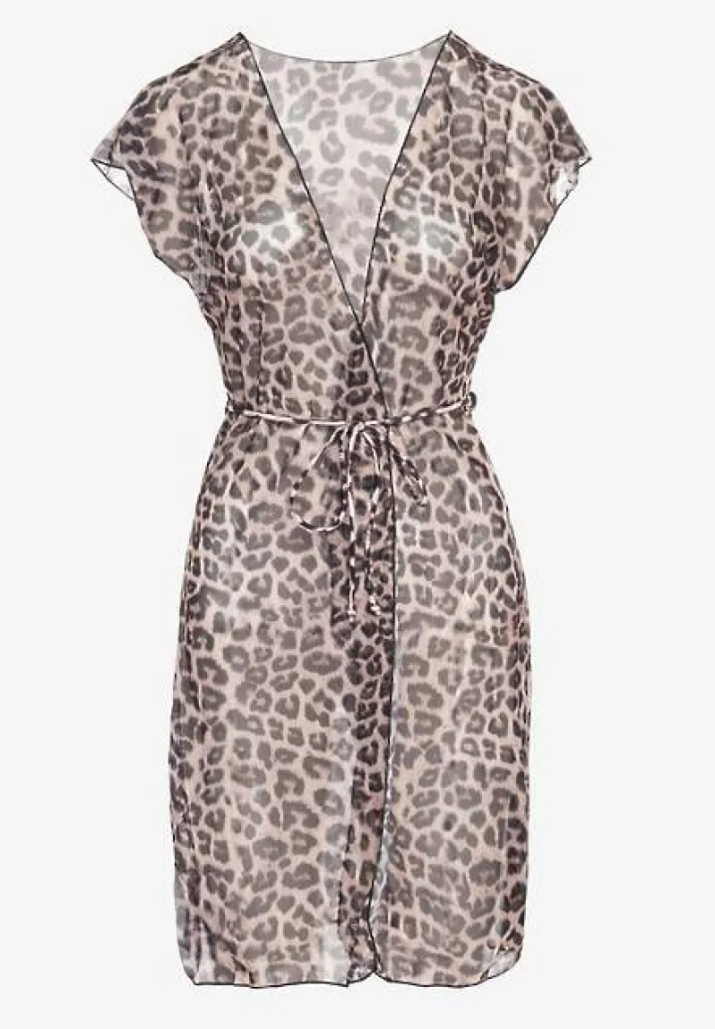 Beżowa Wiązana Narzutka Plażowa Sadeleve