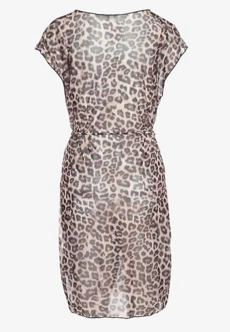 Beżowa Wiązana Narzutka Plażowa Sadeleve