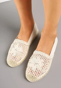 Beżowe Ażurowe Espadryle na Podeszwie z Plecionki Nusariana
