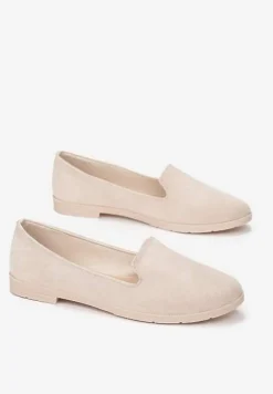 Beżowe Balerinki Typu Loafersy Daphikaia