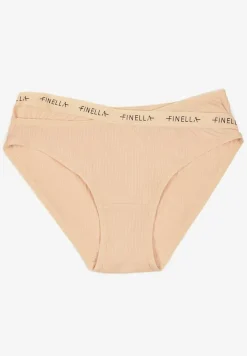 Beżowe Bawełniane Majtki Figi z Napisami Zeiala