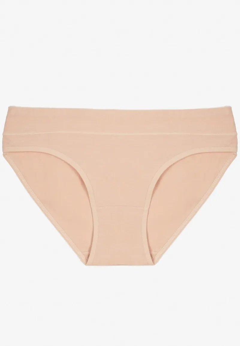 Beżowe Bawełniane Majtki o Kroju Fig Conevia