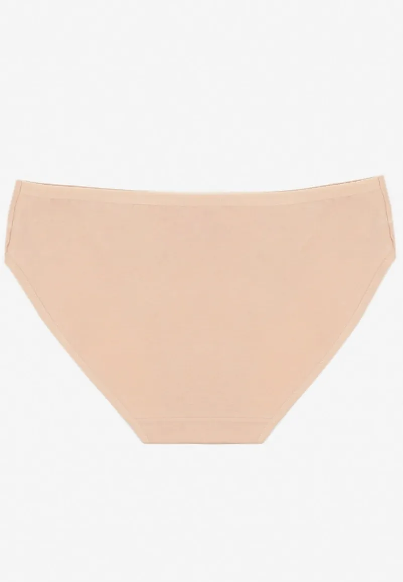 Beżowe Bawełniane Majtki o Kroju Fig Conevia