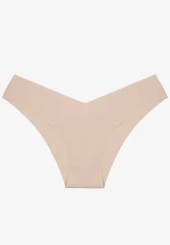 Beżowe Bezszwowe Majtki Brazyliany Melzeki