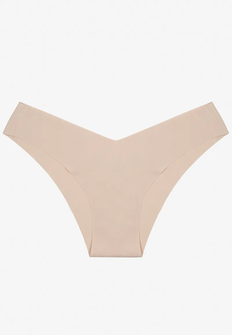 Beżowe Bezszwowe Majtki Brazyliany Melzeki