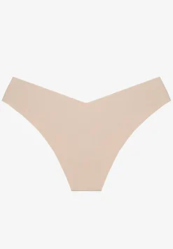 Beżowe Bezszwowe Majtki Brazyliany Melzeki