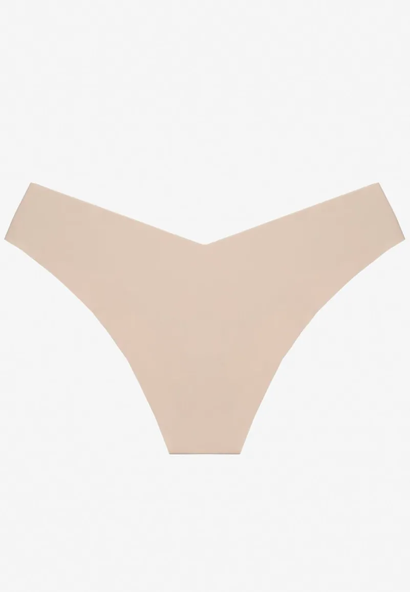 Beżowe Bezszwowe Majtki Brazyliany Melzeki