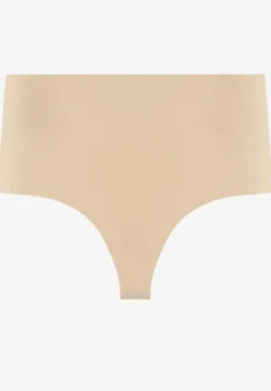 Beżowe Bezszwowe Majtki High Waist Kolunea