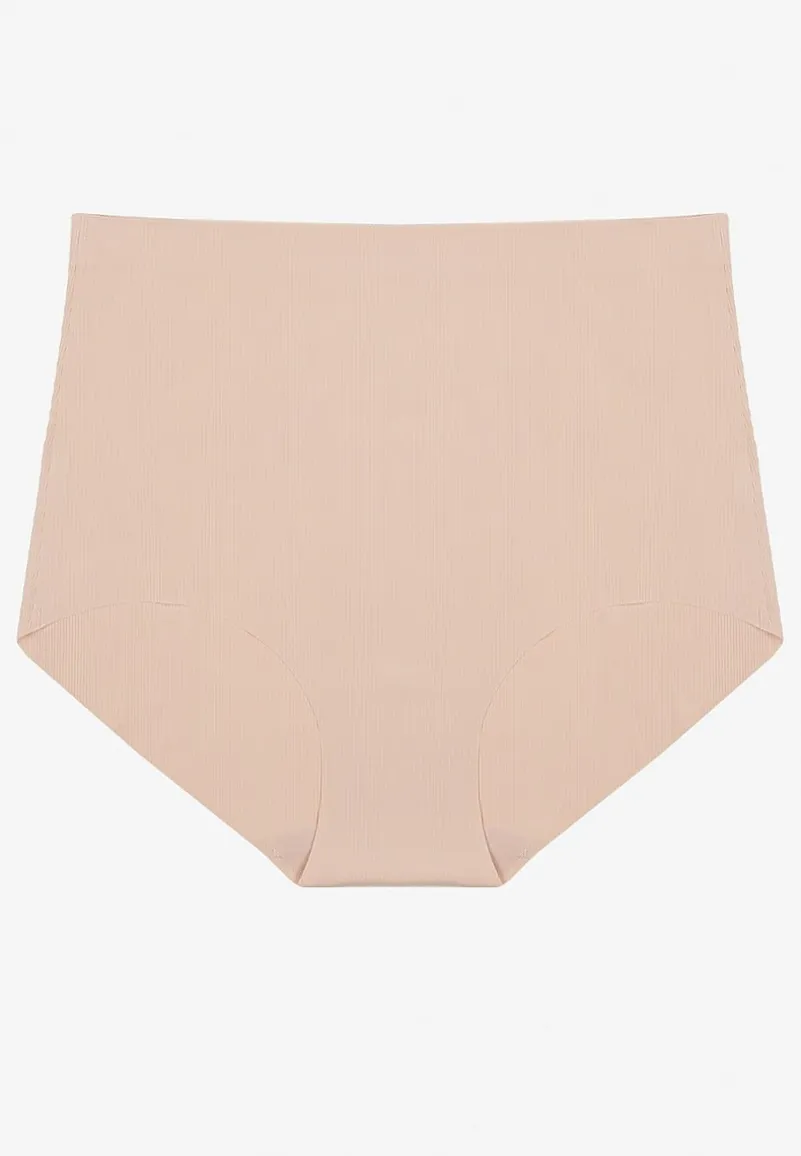 Beżowe Bezszwowe Majtki High Waist Navorila